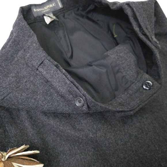 Banana Republic Wool Trousers Charcoal  Sz 8 - Picture 4 of 9